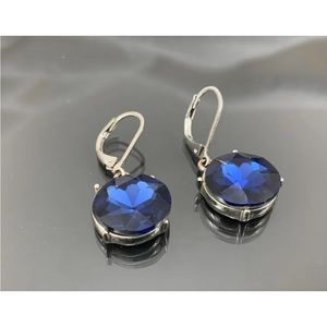 MONET LEVER BACK BRILLIANT FACETED ROUND DROP EARRINGS